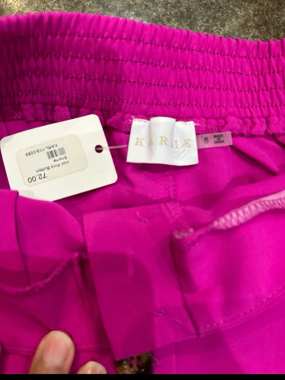 Karlie Hot Pink High-Waist Button-Front Women’s Shorts